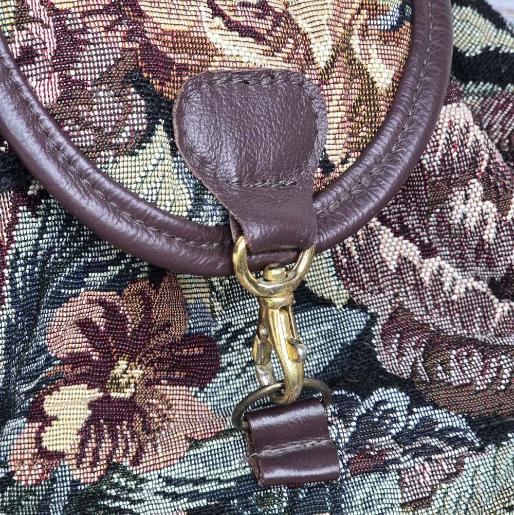 *VTG* THE BOFFO BAG CO Vintage Handmade Floral Tapestry Backpack - Picture 7 of 8